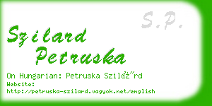 szilard petruska business card